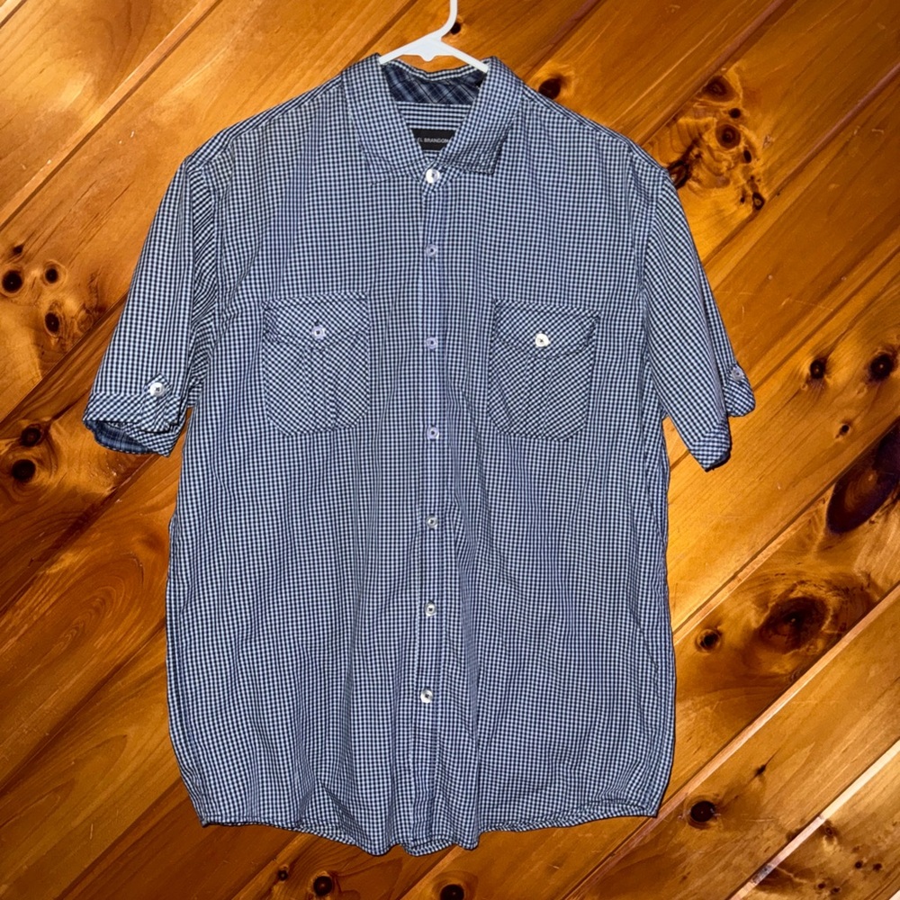 Michael Brandon Blue Gingham Button-Down Shirt